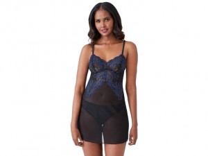 Black Wacoal Instant Icon® Chemise Bodysuit | RODVYKP-81