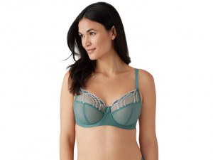 Green Wacoal Evocative Edge Underwire Underwear | VZSXQFP-46