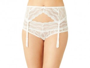 White Wacoal b.tempt'd Lace Kiss Garter Belt Bodysuit | LFZOTNQ-48