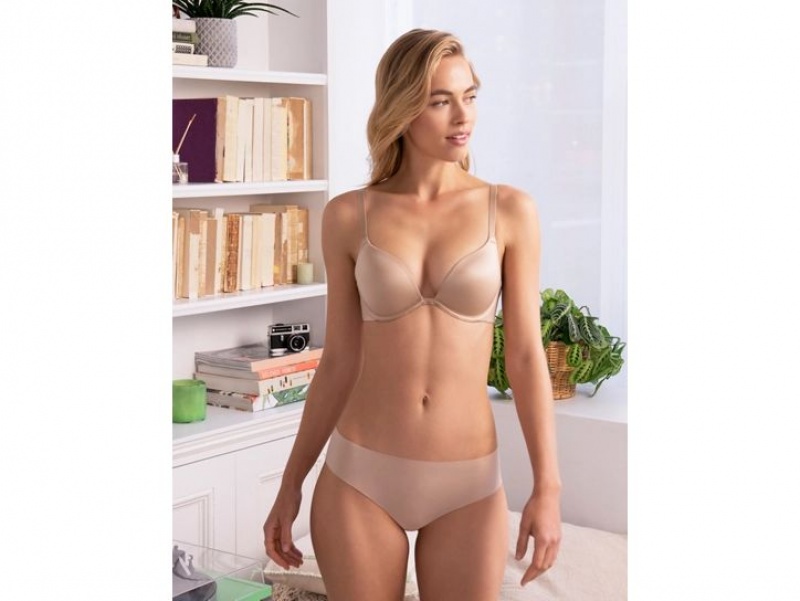 Beige Wacoal b.tempt'd Future Foundation Push-Up Bra | XZFAYTO-61