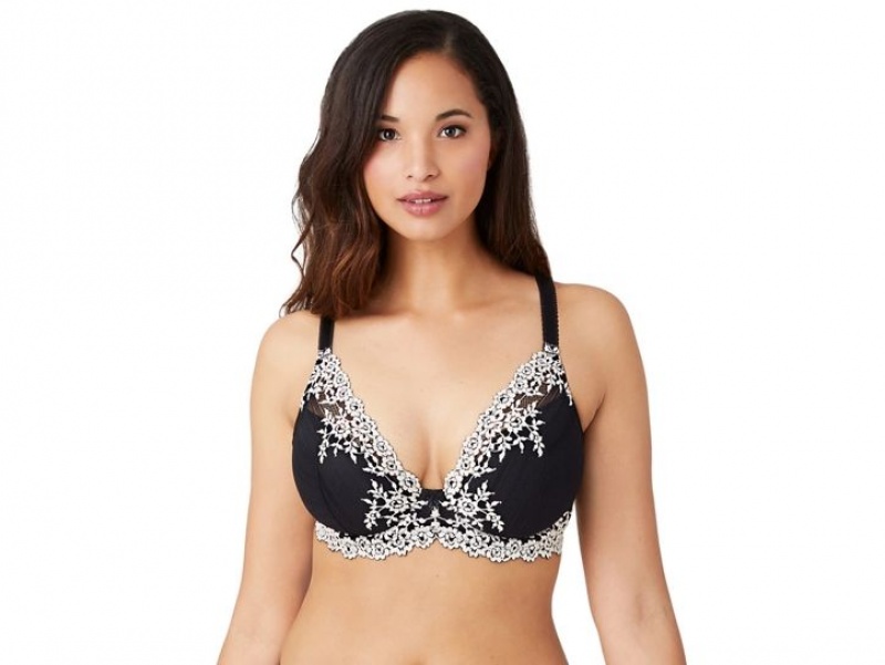 Black Wacoal Embrace® Plunge Lace | QCTIXEO-52