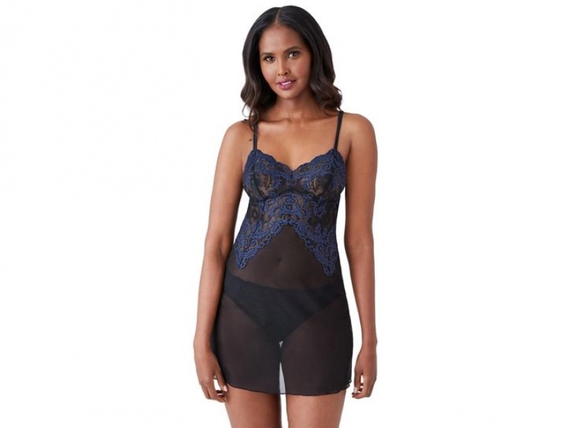 Black Wacoal Instant Icon® Chemise Bodysuit | RODVYKP-81