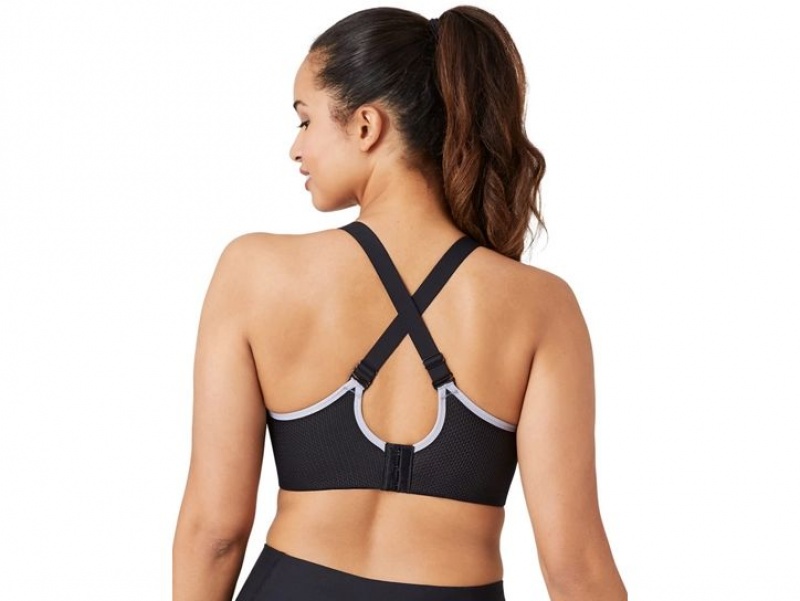 Black Wacoal Kerri Wire Free Sports Bra | VKYAEDU-50