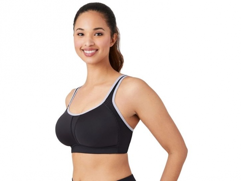 Black Wacoal Kerri Wire Free Sports Bra | VKYAEDU-50