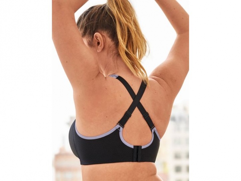 Black Wacoal Kerri Wire Free Sports Bra | VKYAEDU-50