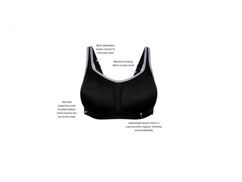 Black Wacoal Kerri Wire Free Sports Bra | VKYAEDU-50