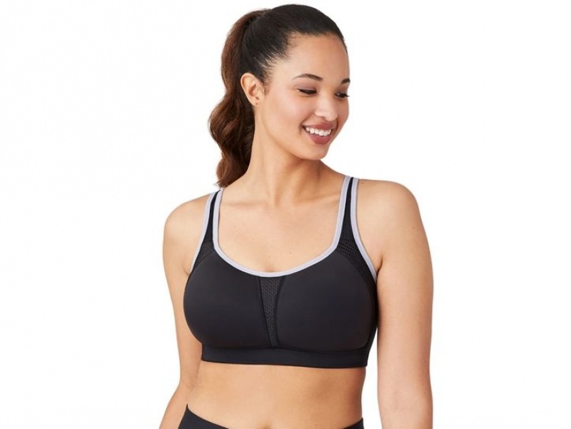 Black Wacoal Kerri Wire Free Sports Bra | VKYAEDU-50