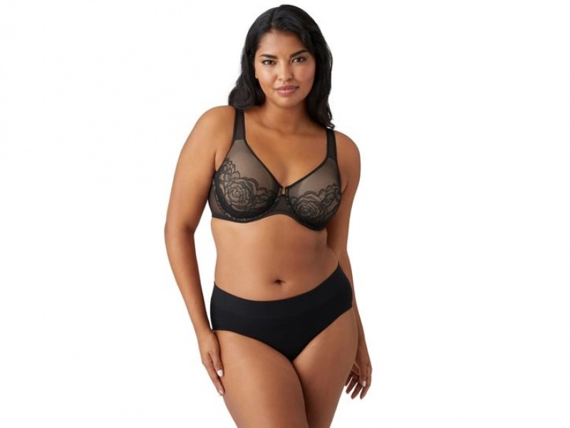 Black Wacoal Stark Beauty Underwire Underwear | LDUQSEM-12