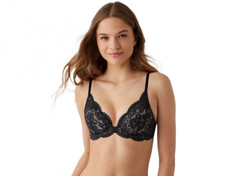 Black Wacoal b.tempt\'d Ciao Bella Plunge Contour Underwear | PZQYSRF-85