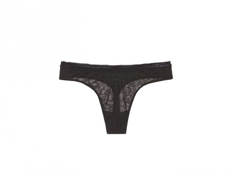 Black Wacoal b.tempt'd Etched in Style Thong | BMCZNFS-48