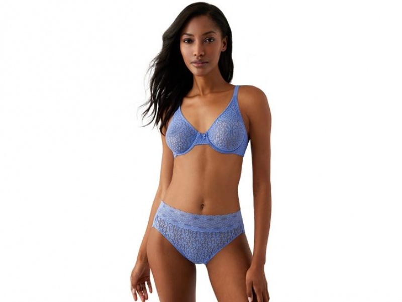 Blue Wacoal Halo Underwire Lace | MEFHNGX-81