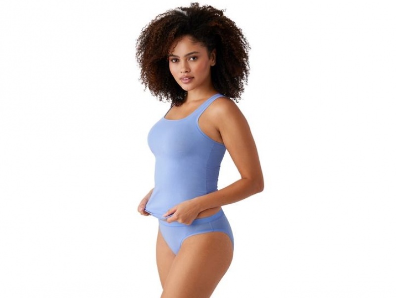 Blue Wacoal Understated Cotton Tank Bodysuit | LOUJDAZ-41