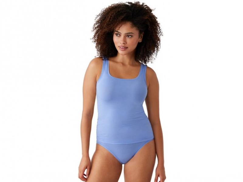 Blue Wacoal Understated Cotton Tank Bodysuit | LOUJDAZ-41