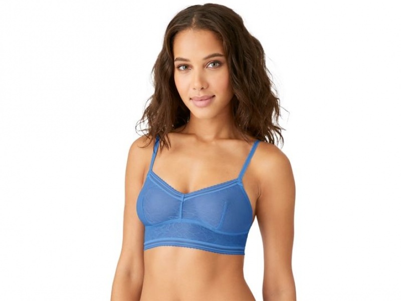 Blue Wacoal b.tempt\'d Etched in Stylelette Bralettes | NIZOADY-81