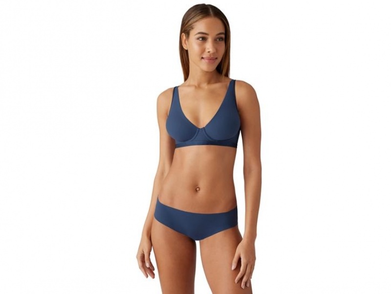 Blue Wacoal b.tempt'd Nearly Nothing Plunge Underwire Underwear | DJGBVCQ-28