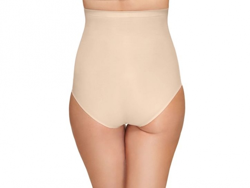 Brown Wacoal Beyond Naked Cotton Blend Shaping Hi-Waist Brief | YAMSWLC-90