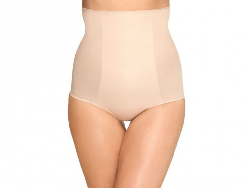 Brown Wacoal Beyond Naked Cotton Blend Shaping Hi-Waist Brief | YAMSWLC-90