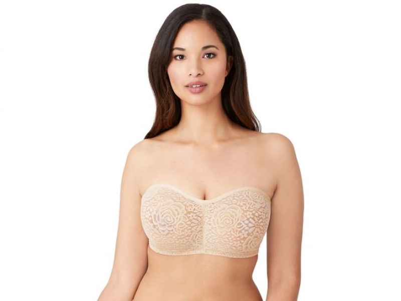 Brown Wacoal Halo Lace Underwire Strapless Bra | LNOHYKI-98