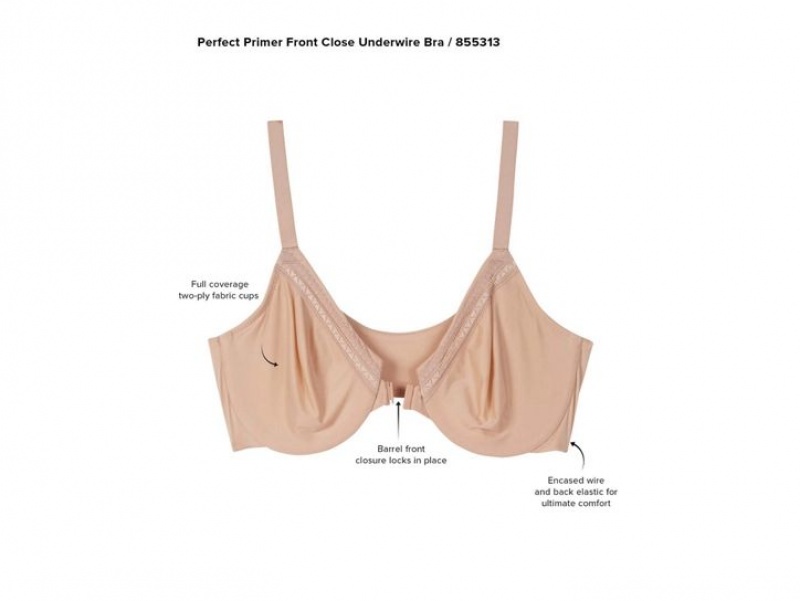 Brown Wacoal Perfect Primer Front Close Underwire Underwear | PKZUSQF-15