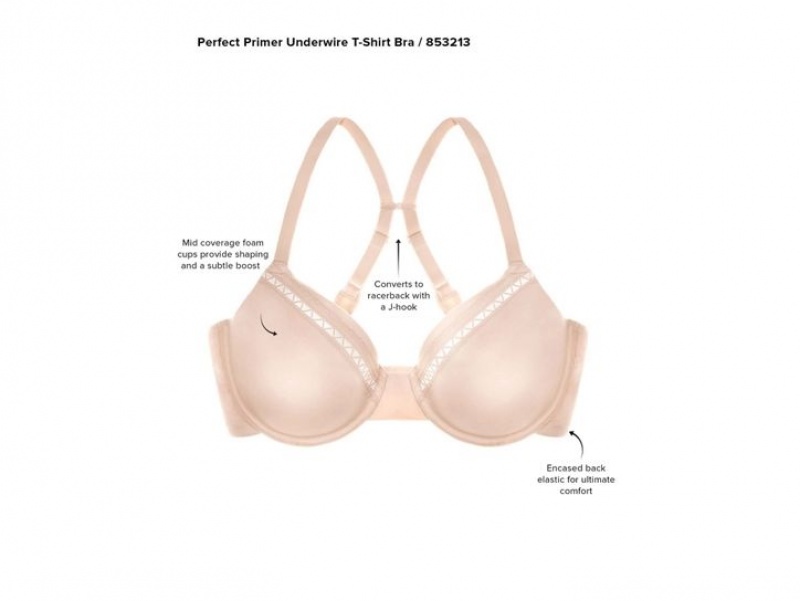 Brown Wacoal Perfect Primer Underwire T-Shirt | ZSOINTL-87