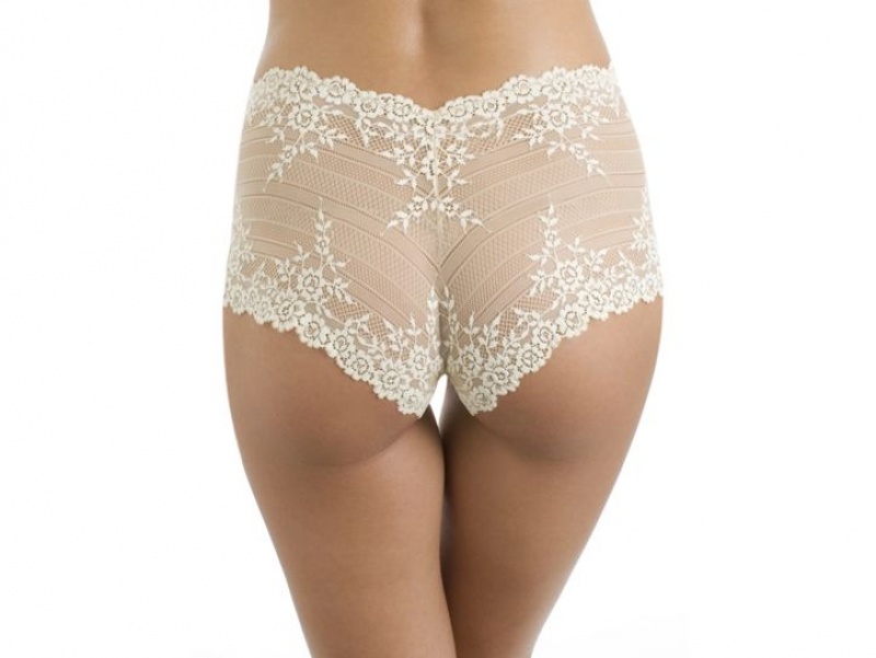 Brown / White Wacoal Embrace® Boyshort Lace | ESWNYJQ-98