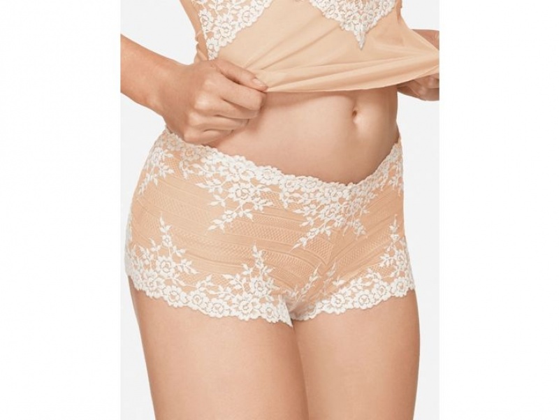 Brown / White Wacoal Embrace® Boyshort Lace | ESWNYJQ-98