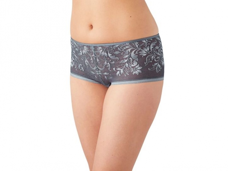 Grey Wacoal Net Effect Boyshort Brief | SHECPGI-56