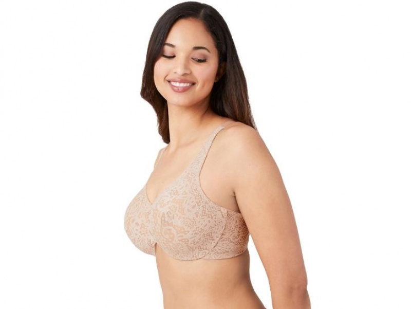 Khaki Wacoal Halo Full Figure Underwire Lace | XZJTYFN-15