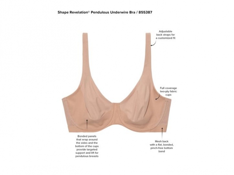 Khaki Wacoal Shape Revelation® Pendulous Underwire Underwear | SLHMGIU-43