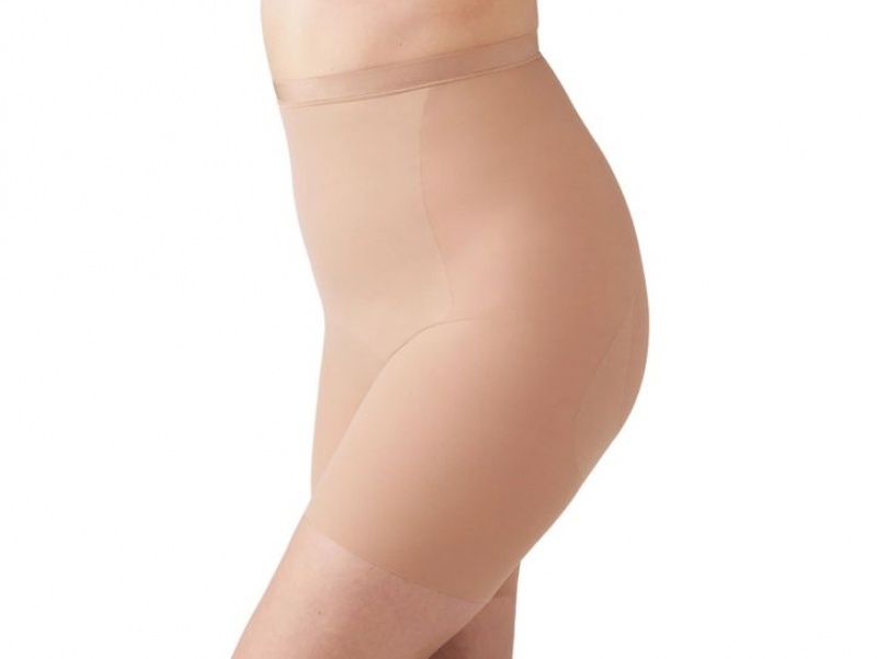 Khaki Wacoal Shape Revelation® Straight Hi-Waist Thigh Shapewear | NDCOGBT-56