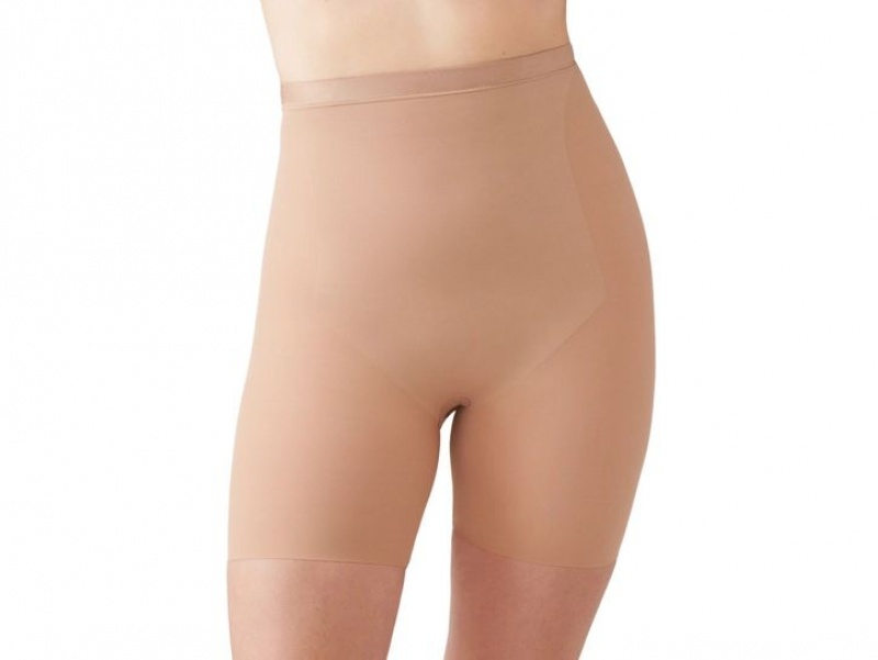 Khaki Wacoal Shape Revelation® Straight Hi-Waist Thigh Shapewear | NDCOGBT-56