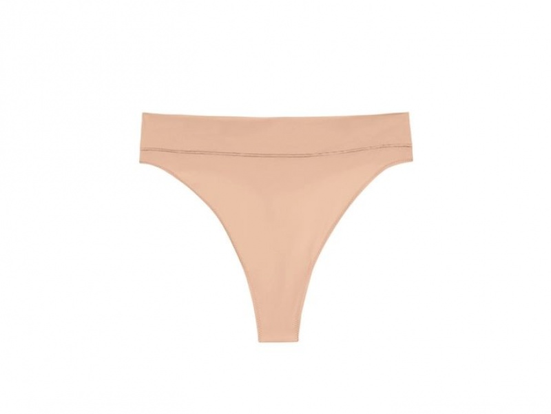 Khaki Wacoal b.tempt'd Nearly Nothing Hi-Waist Thong | VHWLYQT-53