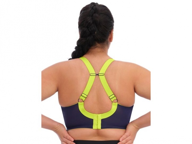 Navy Wacoal Elomi Energise Full Figure Underwire Sports Bra | RZQLPAX-20