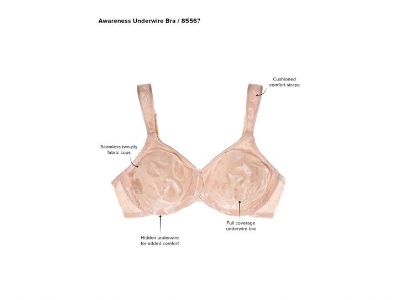 Pink Wacoal Awareness Underwire Underwear | OMDYBZU-91