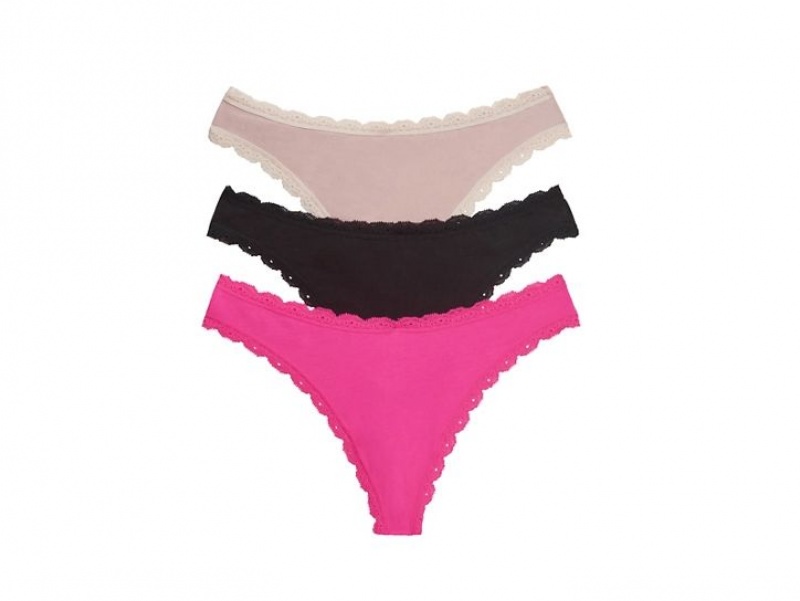 Pink Wacoal b.tempt'd Inspired Eyelet Thong | GXKICSN-81