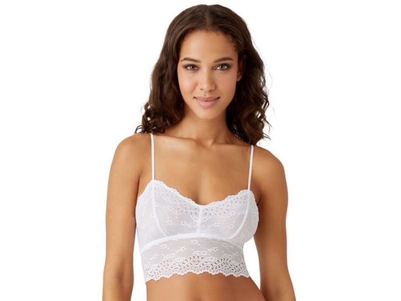 White Wacoal b.tempt\'d Inspired Eyeletlette Bralettes | QYWRIZB-92